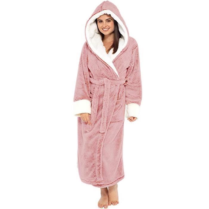 Peignoir de bain pour femme en tissu ponge doux et moelleux avec
