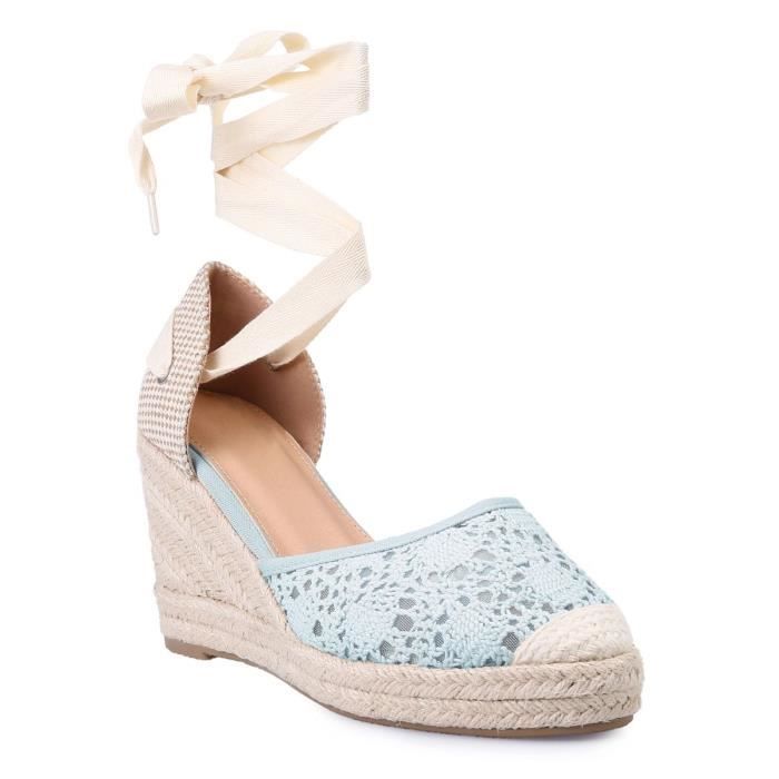 chaussures compensées bleues