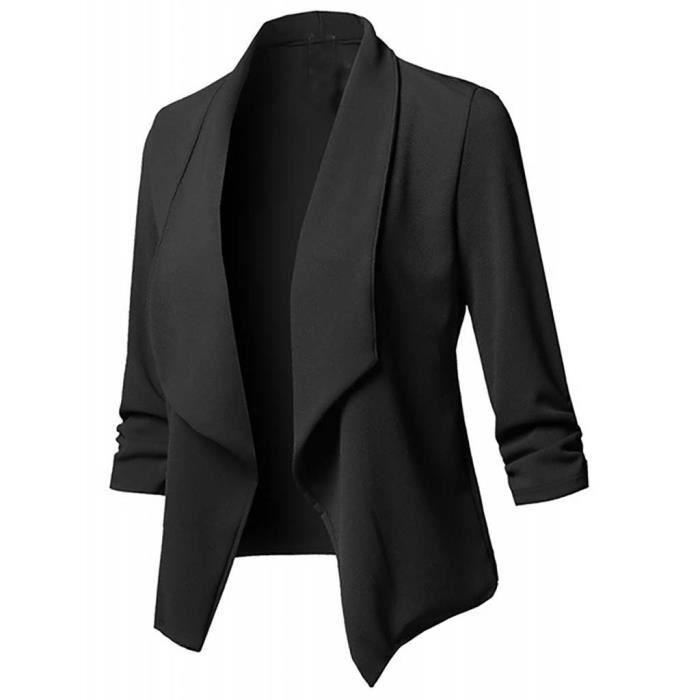 Veste de Costume Femmes solide avant Cardigan ouvert manches