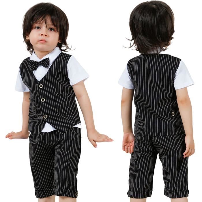 Vetements Bebe Garcon Tenue De Bapteme Mariage Paques Manche Courte Eglise Noir 3pcs Noir Cdiscount Pret A Porter