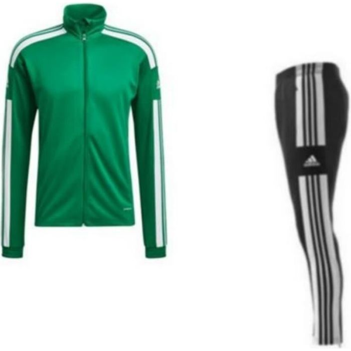 Jogging Homme Adidas Aerodry Vert et Noir Respirant Multisport Manches longues