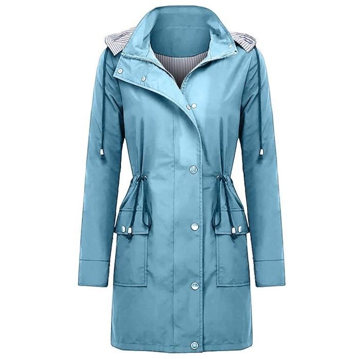 Imperméable Extérieur Veste De Pluie Femme Imperméable Et Respirante - Grande Taille - Capuche - Coupe-Vent Veste Imperméable Femme