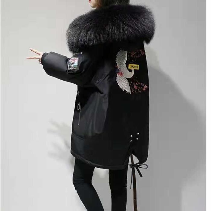 Parka RefrigiWear Avec Capuche à Fourrure Véritable Fox - Taille S/M - Noir - Occasion TB