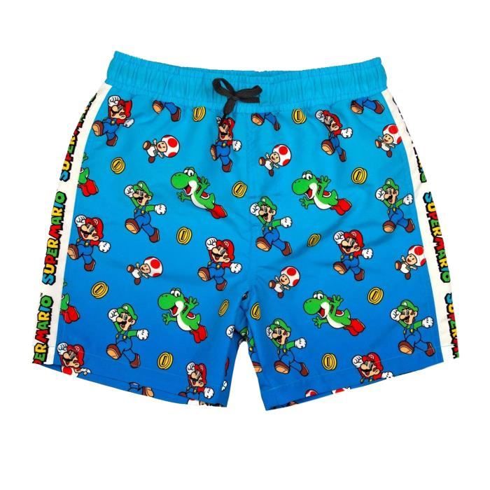 Short de bain Super Mario Luigi Mario Toad Yoshi Pieces Imprime Logo repete Sechage rapide Bleu vert rouge Cdiscount Pret a Porter