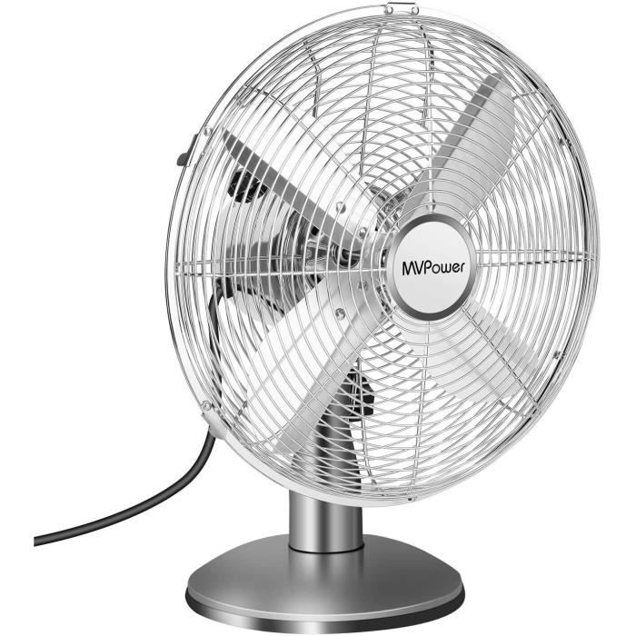 Senelux Ventilateur De Sol Chromé 30,5 Cm - 3 Vitesses, Inclinable, Ultra-Puissant Et Silencieux