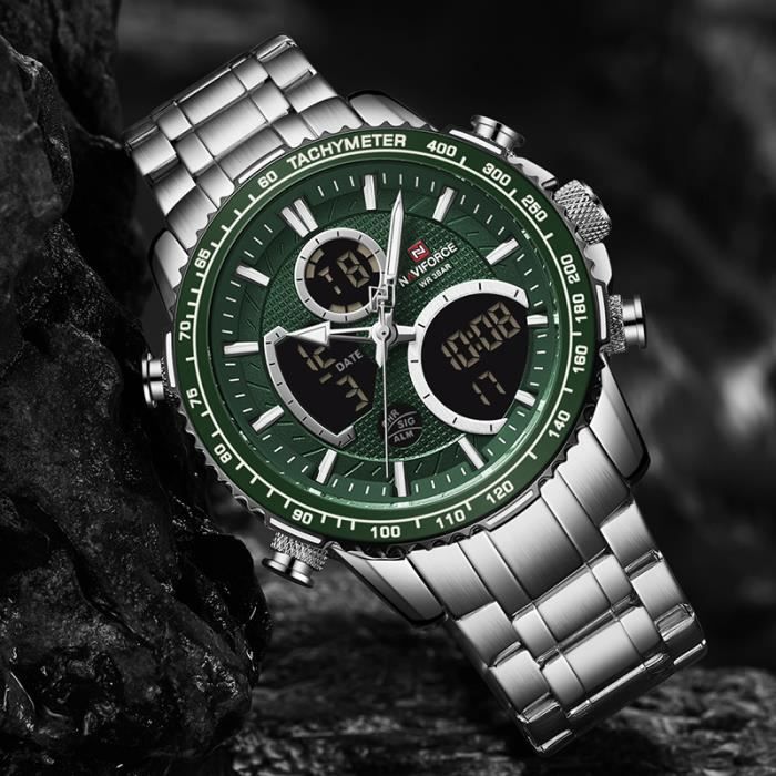 naviforce top montres de luxe hommes chronographe sport quartz montre-bracelet en acier inoxydable lumineux mâle horloge