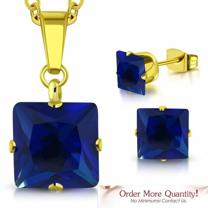 Collier rivière zircon et acier inoxydable plaqué Or