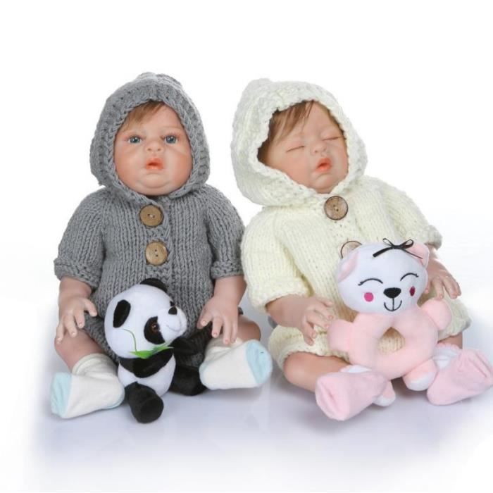 Ofeli Npk 48cm Nouveau Ne Reborn Bebe Poupee Jumeaux Garcon Et Fille Corps Complet Silicone Doux Toucher Bain Jouet Cadeau Cdiscount Jeux Jouets