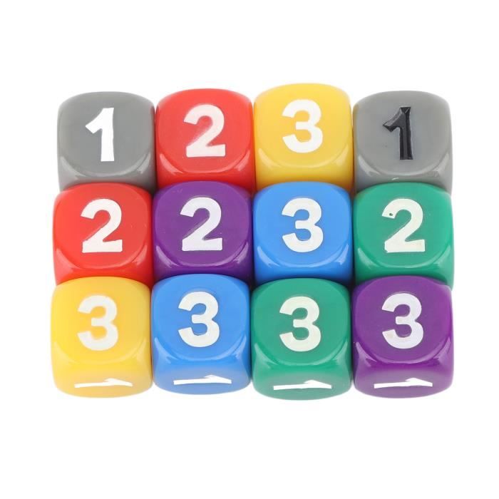 Lot De 100 Dés à 6 Faces - 14 Mm - 10 Couleurs - Coins Arrondis - Avec Sac De Rangement - Pour Jeux De Société, École