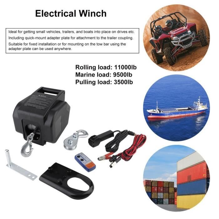 WINCH AUTO Treuil électrique 12V avec télécommande 4990 KG Mo