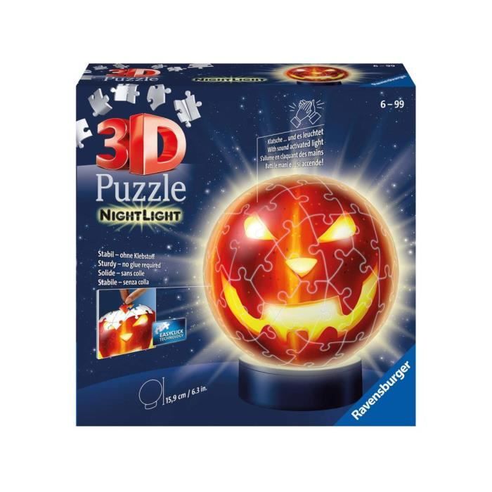Puzzle 3D Ravensburger Ball 72 p Citrouille d'Halloween - Mixte ...