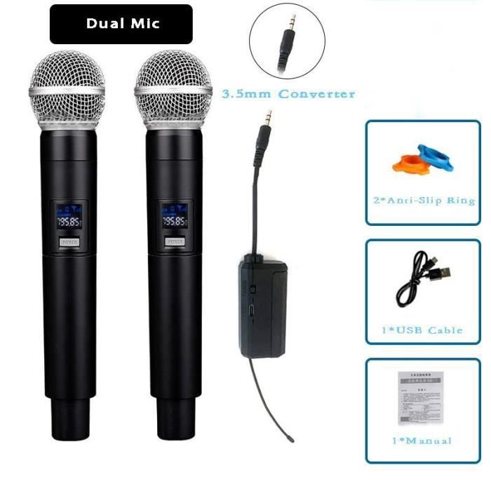 Tonor Microphone sans Fil Bluetooth 10 Canaux UHF avec Mini