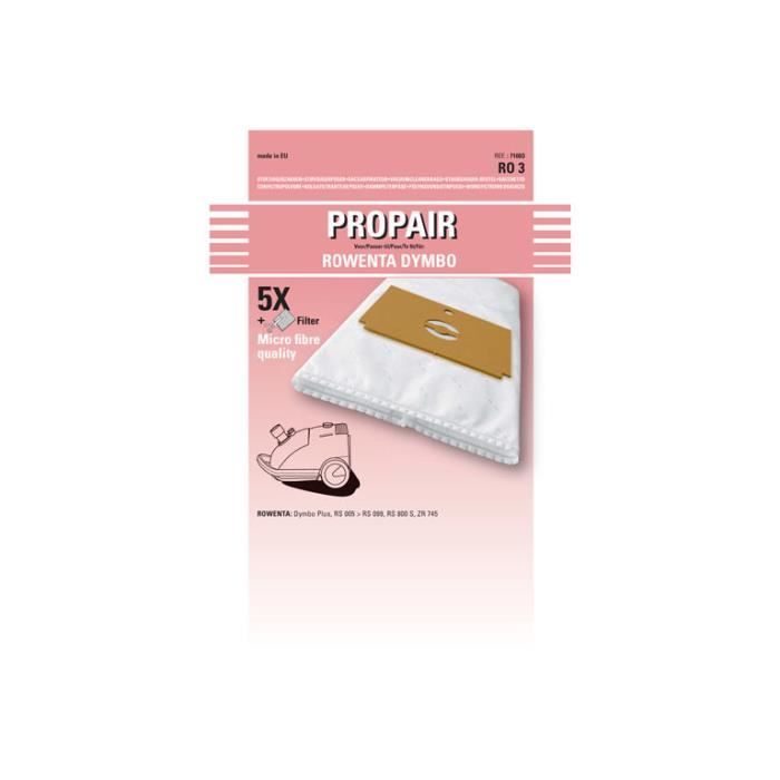 ROWENTA - SAC ASPIRATEUR PROPAIR ZR 745 5 PIECES + 1 MICRO-FILTRE - RAZR745 - Rowenta