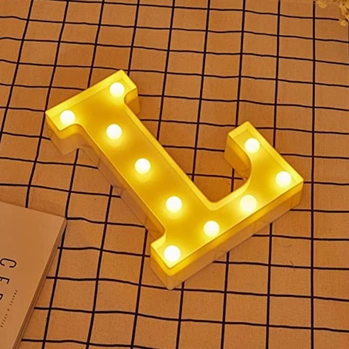Dyingswan Lettres Lumineuses LED Pour Chapiteau, 26 Petites Lettres De L'alphabet Avec Lumières, Alimentées Par Piles Pour Fête, Table, Décoration Murale (numéro-7