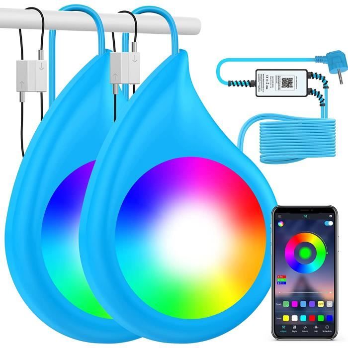 LyLmLe Éclairage LED Piscine 40W - Double Lumière IP68 - Contrôle APP + Micro - Câble 6,5m - 12V