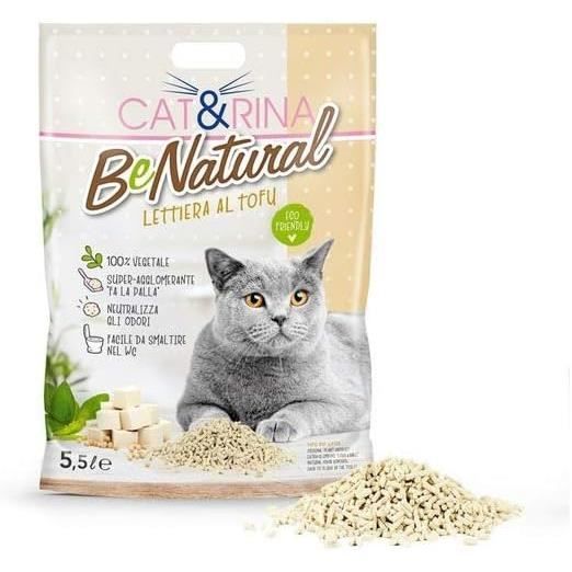 Lettiera Per Gatti Al Tofu Cat&Rina BeNatural - 10L, Agglomerante, Biodegradabile, Anti Odore - Foto 5