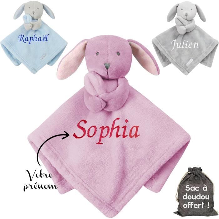 KDO MAGIC Doudou personnalise avec prenom Peluche Lapin Fille garcon Personnalisable Cadeau de Naissance Anniire bapteme 301 Cdiscount Puericulture Eveil bebe