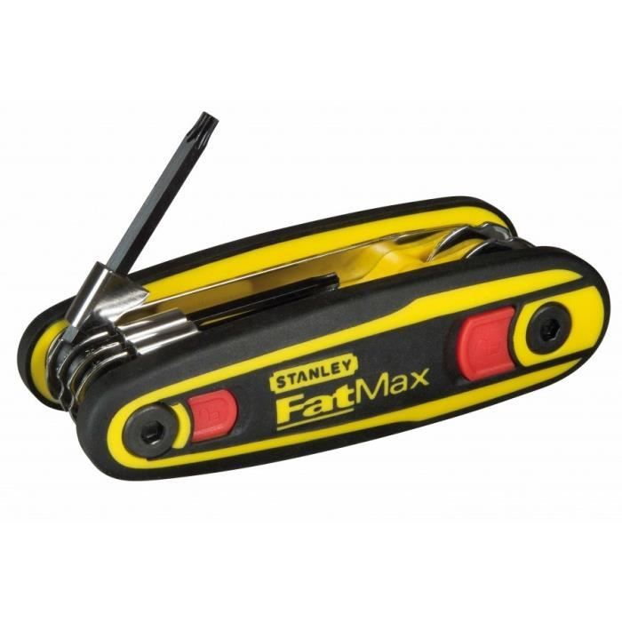 Clés Torx - STANLEY - sur monture FMX - 8 pièces - poignée ergonomique - déverrouillage par bouton poussoir
