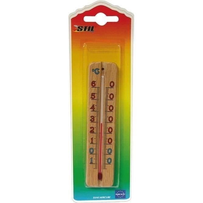 STIL Thermomètre en Bois - 140 x 30 mm - Naturel