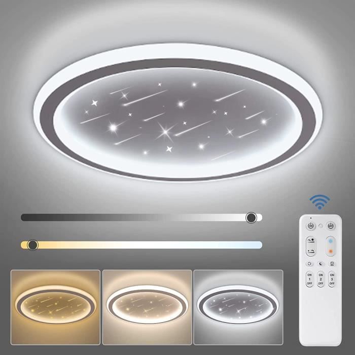 Plafonnier LED 36W Bluetooth Avec Télécommande - Ciel Étoilé RGB Dimmable, IP44 Étanche Pour Salle De Bain