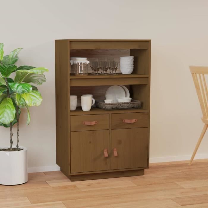 vidaXL Buffet haut Marron miel 67x40x1085 cm Bois massif de pin 820160