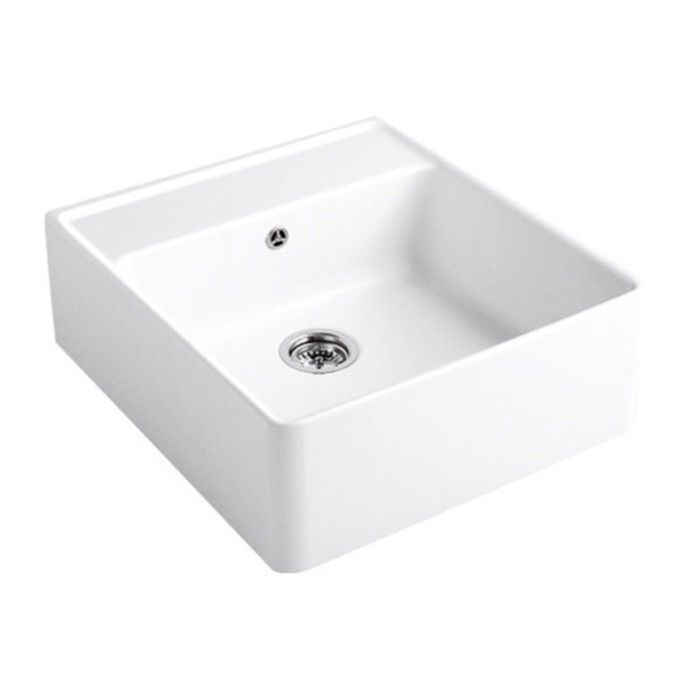 Evier timbre office VILLEROY ET BOCH Tradition 1 bac CeramicPlus avec vidage automatique