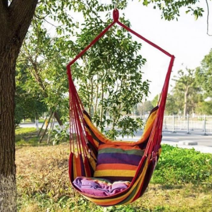 Chaise hamac - VVIKIZY - Portable - Confortable - Rayures colorées - Robuste et fiable
