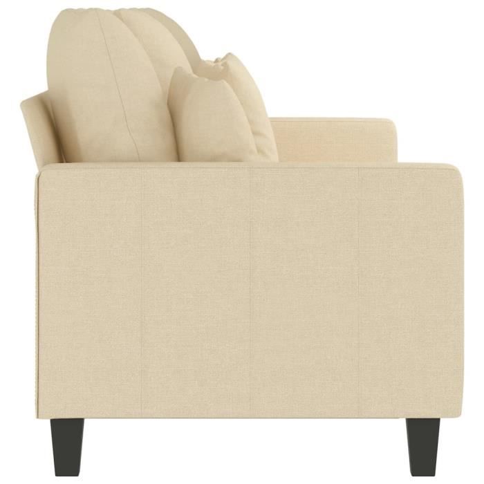 YOSOO Canapé à 3 places Crème 180 cm Tissu 117221 - Cdiscount Maison