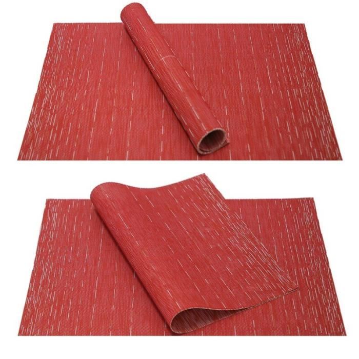 Set De 4 Napperons Aspect Lin - Polyester épais Lavable, Anti-chaleur, Sans Repassage, 45x30 Cm