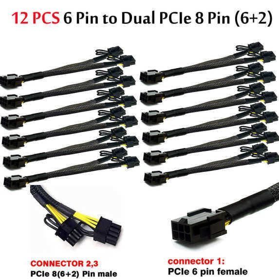 Câble D'alimentation PCI-E Corsair 6+2 Broches, Tressé Rouge Et Noir, Modulaire