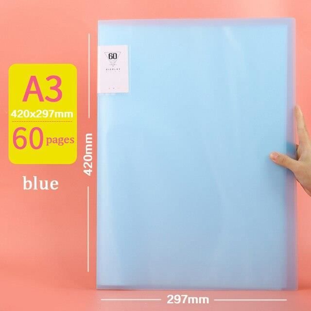 POCHETTE PLASTIQUE,60 pages blue--A3 Affiche De Livre D