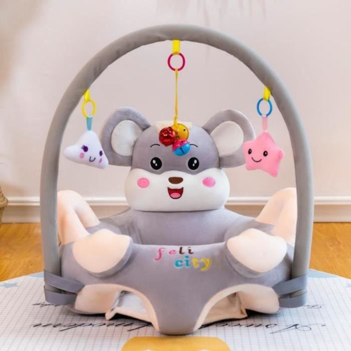Fauteuil Bebe des 3 Mois Chaise d Apprentissage en peluche Avec Tige de Jeu Moelleux Siege de Soutien au Sol Souris Cdiscount Puericulture Eveil bebe