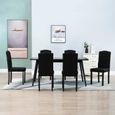 [Style Campagne] 69486 Lot de 6 Chaises à dîner - Chaise à dîner - Chaise de salle à manger - Noir - Tissu-1