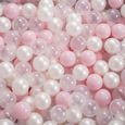 Parc Bébé Hexagonal + 100 balles colorées - Selonis - Rose, Rose Poudré-Perle-Transparent-1