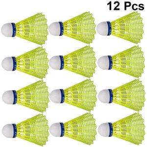 WELLXUNK/® Balle de Badminton Volants en Nylon Plume Balles Badminton en Plastique pour Sportives Int/érieur et Ext/érieur Formation,Divertissement 12 pcs Jeux