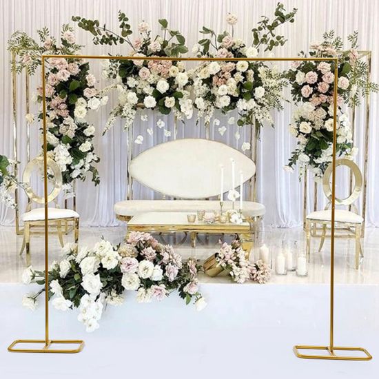 Cadre d'Arche de Mariage en Métal, Construction en Fer Durable, Grande Taille 78.74*82.87 pouces
