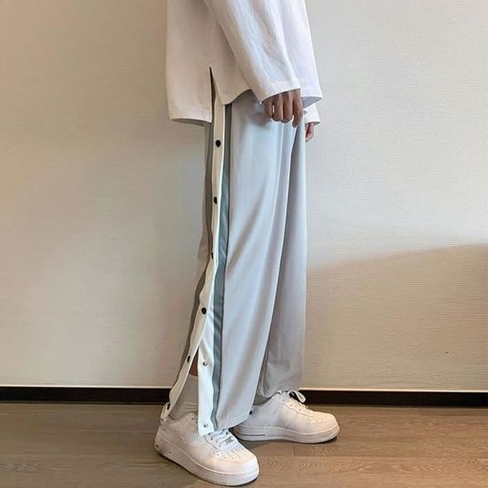 Pantalon Cargo Homme Boutonné Latéral - Pantalon Survêtement Grande Taille Avec Poches, Confortable Pour Sport Et Quotidien