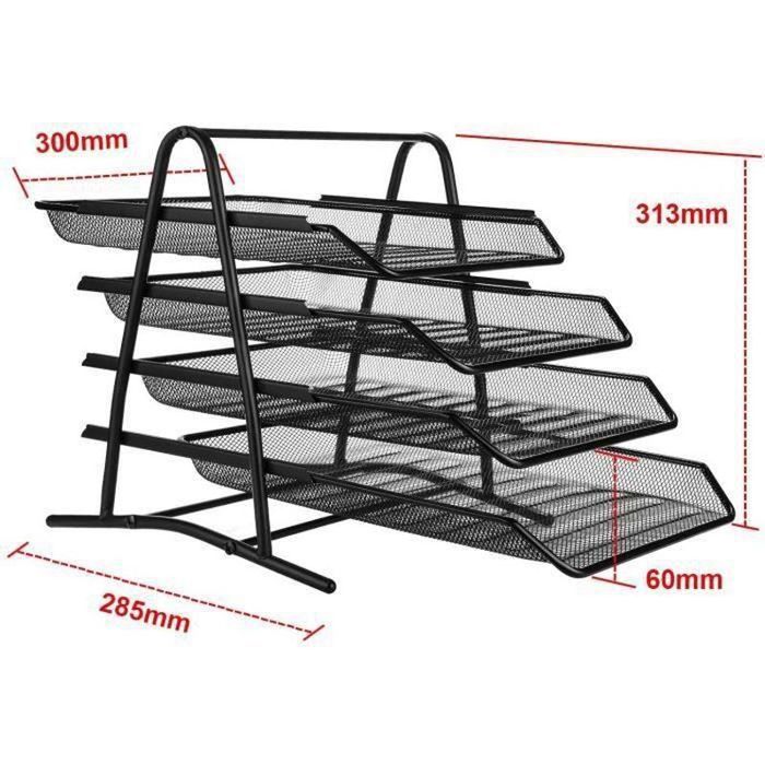 Porte-lettres Métal Trieur Vertical Bureau Maille Métallique 15x8x13,5cm - 3 Compartiments Organisateur Bureau Métal