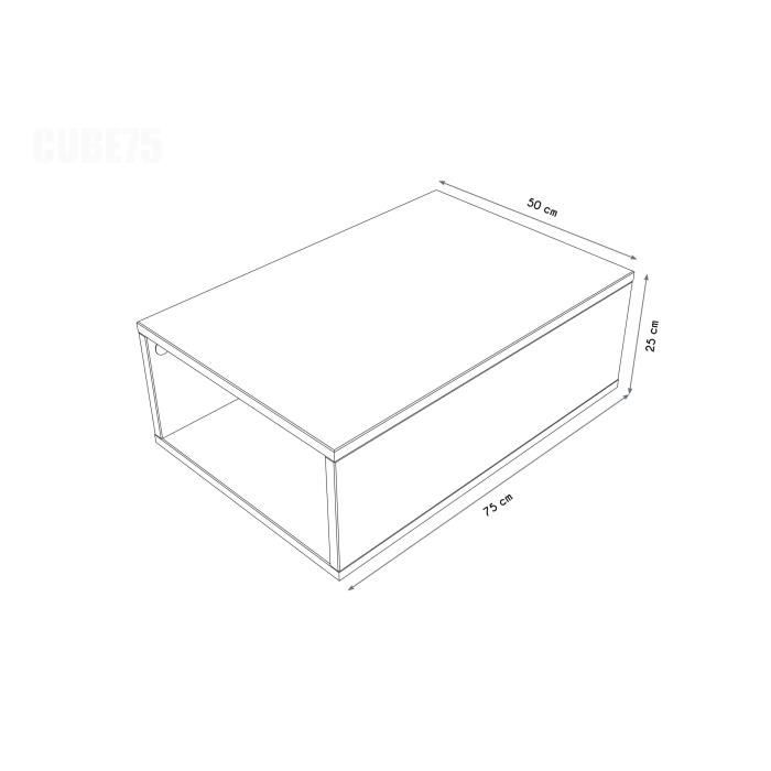 Cube de rangement bois 75x50 cm + tiroir