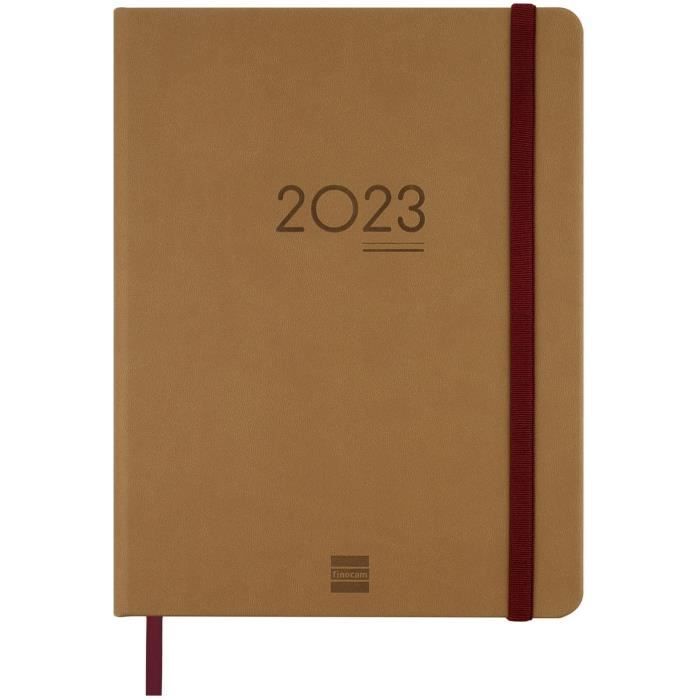 Finocam Agenda Ikon 16 Mois 2023-2024 Semaine Sur 2 Pages Verticale - Spirale Polypropylène Recyclé Noir