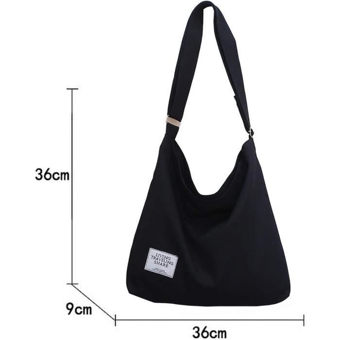 Sac Shopping Fourre-tout En Toile De Coton Naturel - Bandoulière, 37x41 Cm, Léger Et Pliable