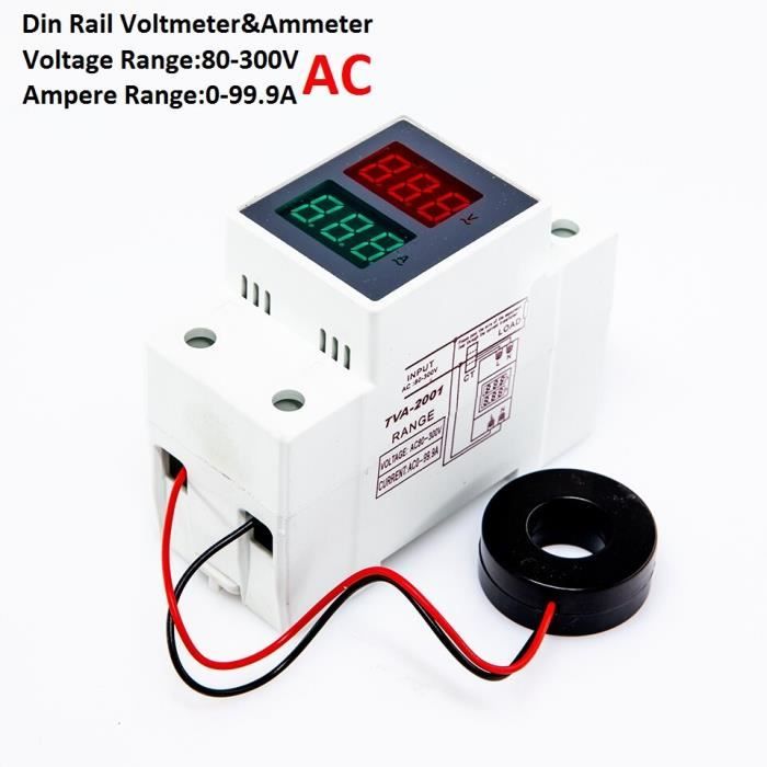 Voltmètre Ampèremètre Numérique AC 80-300V 0-100A Tension Courant