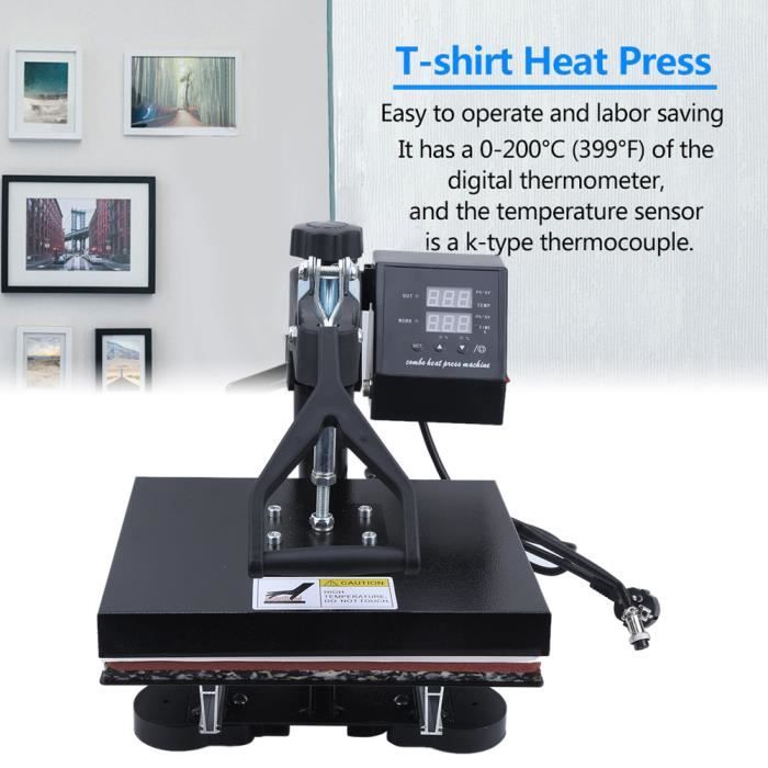 Presse à Chaud Transfert de chaleur Press Machine double affichage  numérique pression T-shirt - Cdiscount Informatique