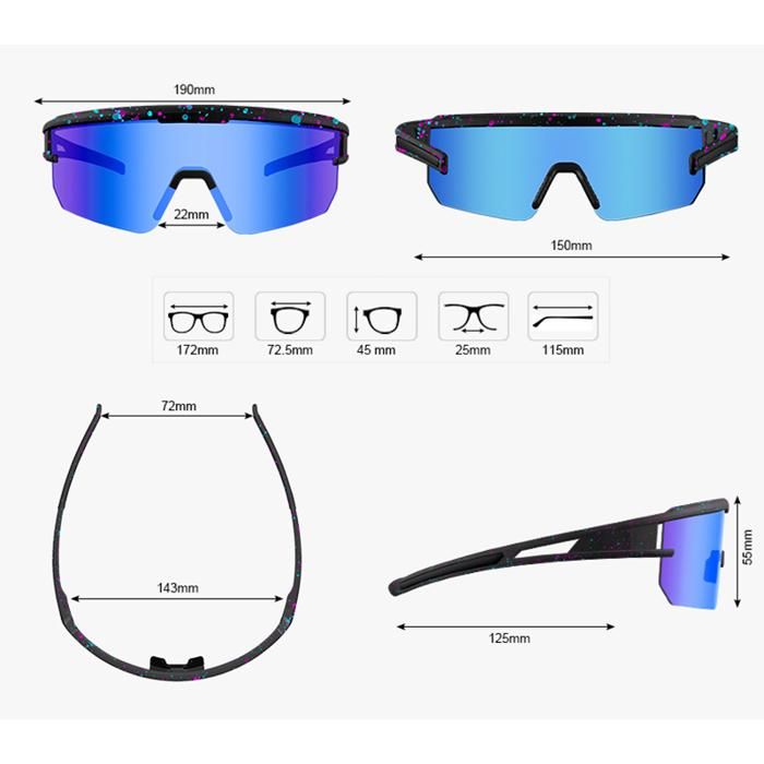 Lunettes De Cyclisme Polarisées JEPOZRA – 3 Lentilles Interchangeables – Anti-UV, Grand Confort – Sport, Vélo, Pêche