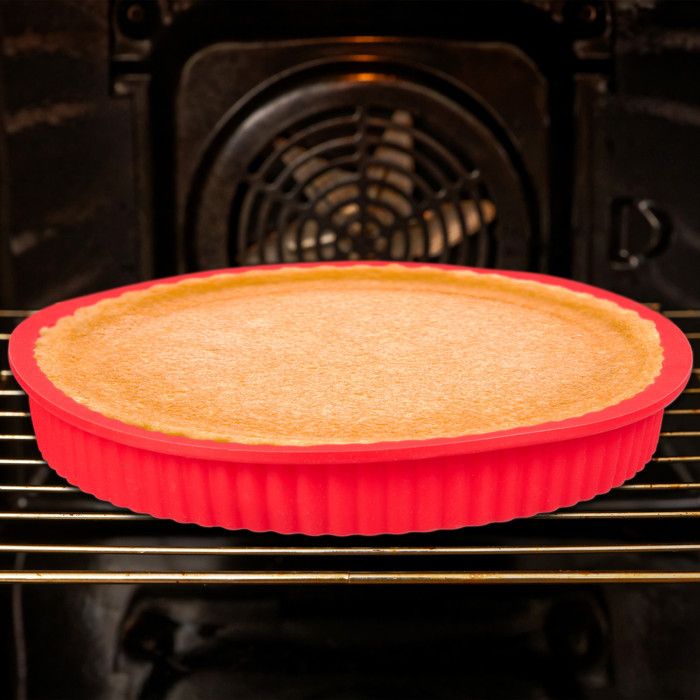 2 Moules à Gâteau Ronds 20cm En Silicone Rouge - Résistants Chaleur, Démoulage Facile