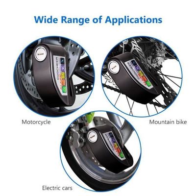 JUPPLIES Antivol Moto Alarme Moto 110db, Alarm Disc Lock Electrique avec 1.5m Cable Rappel