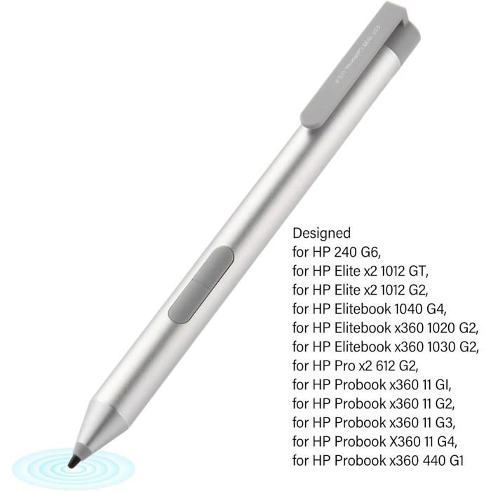 Penna Stilo per Elitebook e Zbook X360 1030 G3 1040, 4096 Pulsanti Fisici con Rilevamento della Pressione Interfaccia di Tipo C Silver Active Pen