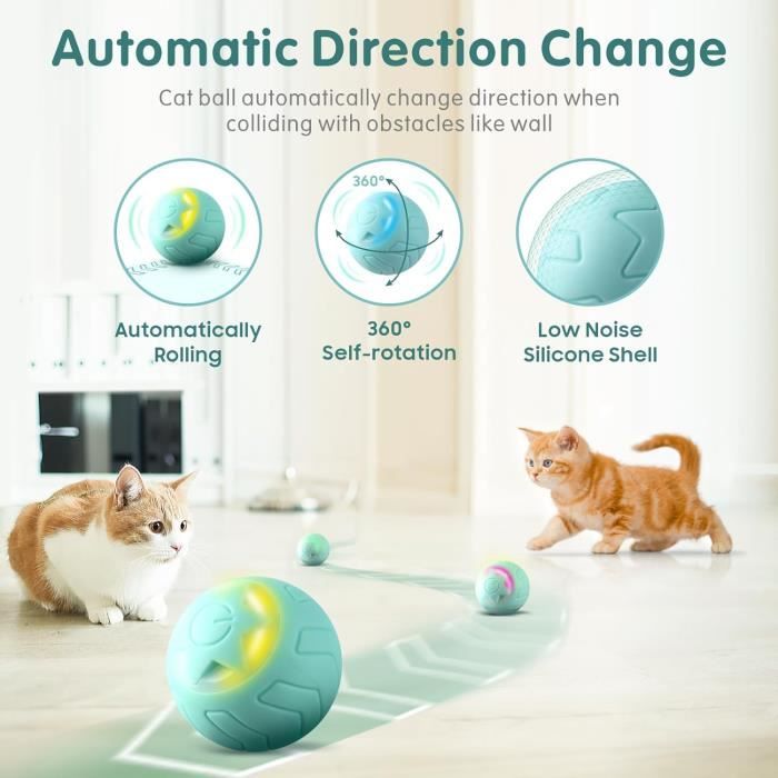FLERDMAU Jouet Chat Interactif - Jouet Pour Chat Balle Interieur