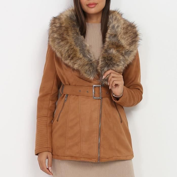 Manteau suedine hotsell camel