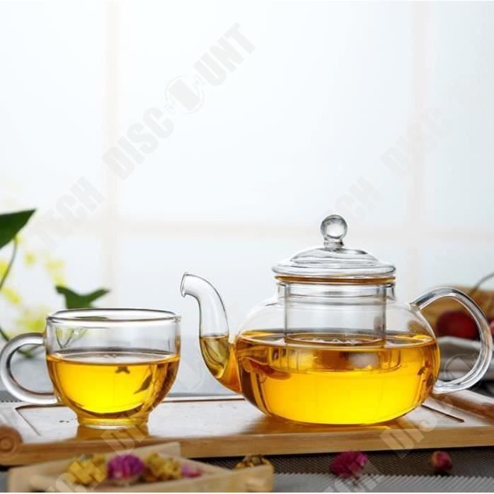 Théière En Verre Transparent Rayé 650 Ml – Avec Infuseur Résistant Chaleur, Design Élégant, Pour Thé & Infusions Directement Sur Flamme